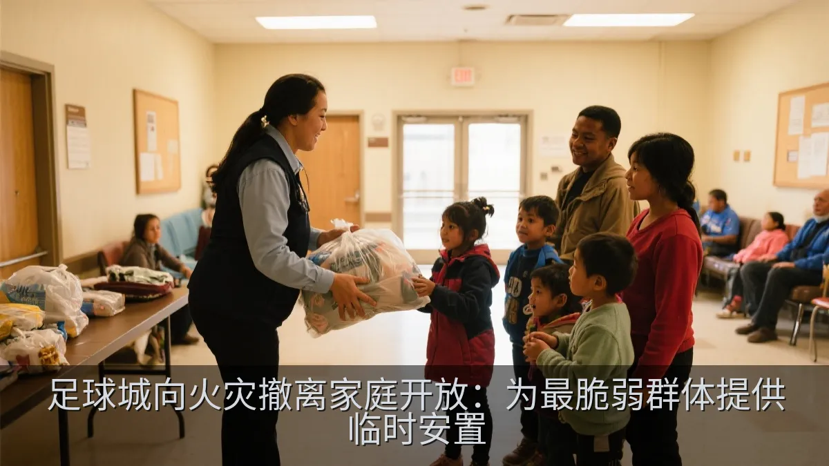 足球城向火灾撤离家庭开放：为最脆弱群体提供临时安置