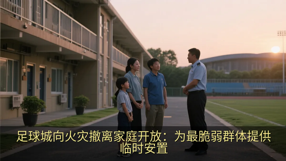 工作人员在临时住宿地点为家庭提供关怀服务