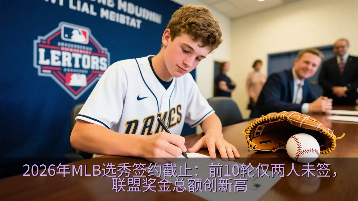 2026年MLB选秀签约截止：前10轮仅两人未签，联盟奖金总额创新高