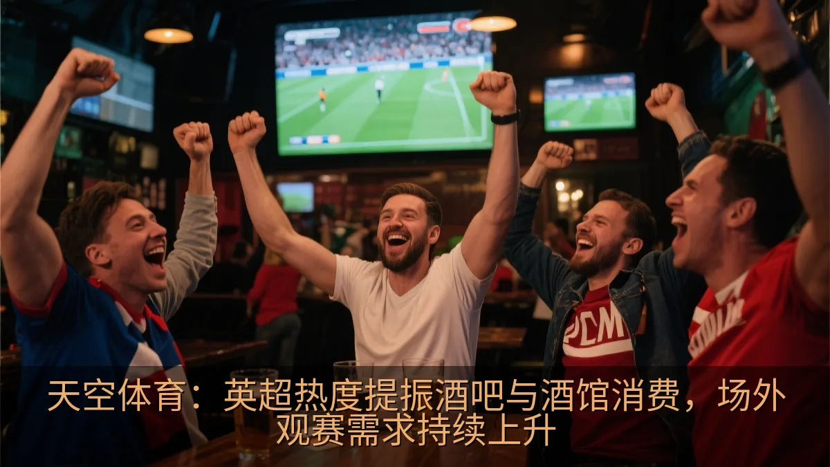 酒吧内球迷共同庆祝足球比赛进球